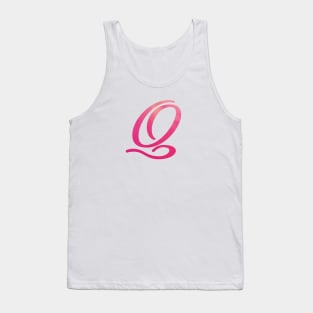 Letter Q Monogram, Pink Color Personalized Design Tank Top